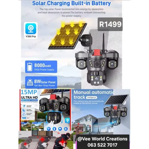 15MP Ultra HD Triple Lens Solar WiFi PTZ Camera