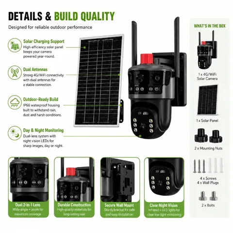 4K Ultra HD Dual Lens Solar Battery Camera, photo 2