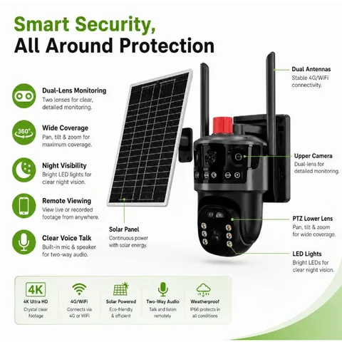 4K Ultra HD Dual Lens Solar Battery Camera, photo 6